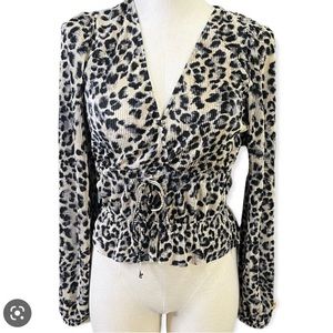 ZARA long sleeve cheetah print top